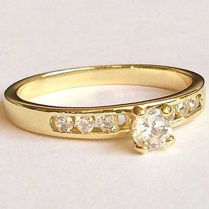 Gold Eternity Engagement Ring Size 11 Cubic Zircon